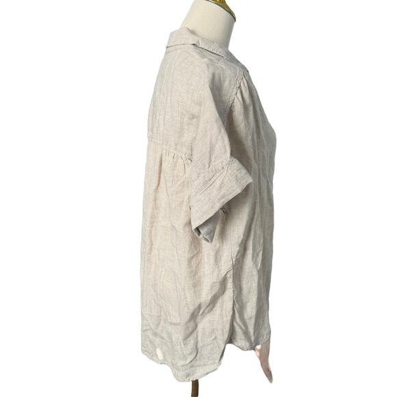 JCREW Baird McNutt Irish Linen Button-Up Shirt Lightweight Preppy Neutral Small - Picture 9 of 14